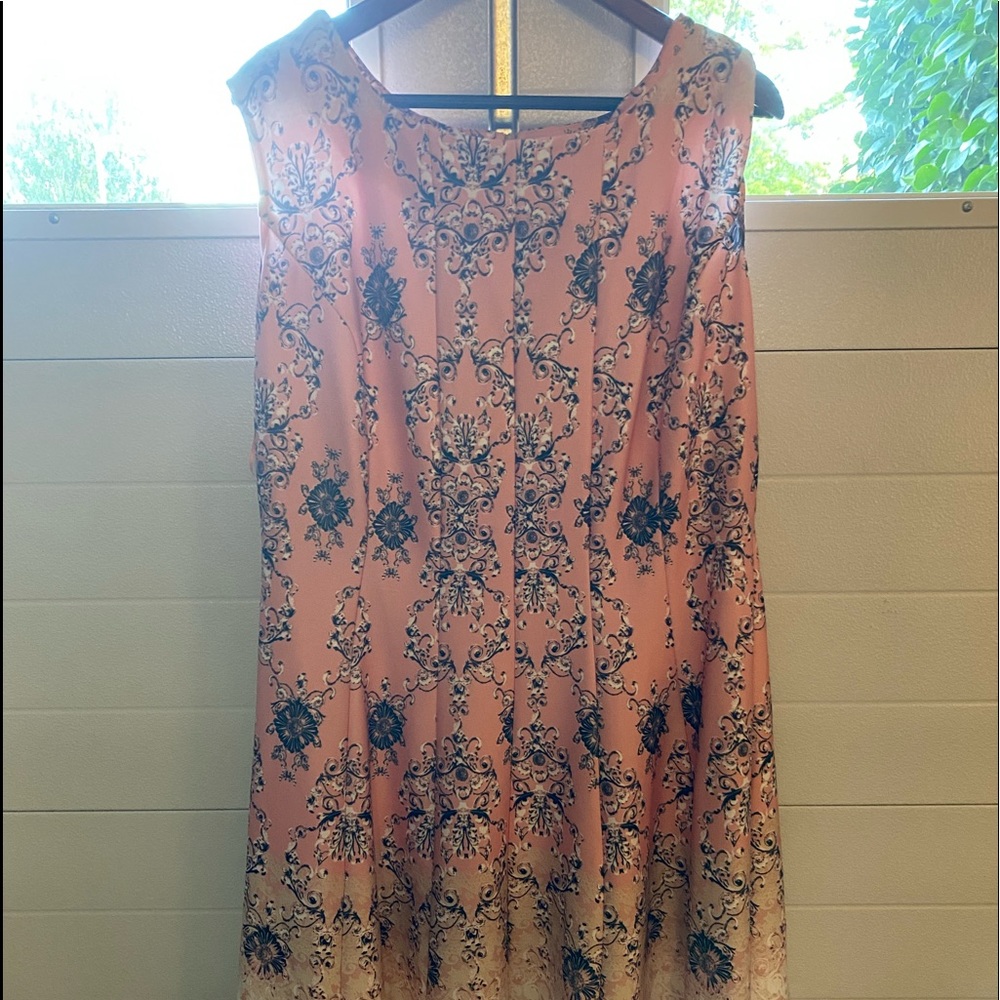 Plus Size Floral Fit and Flare Dress